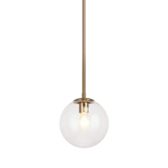 Matteo Lighting Novo Aged Gold Brass Mini-Pendant Light with Globe Shade