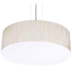Afx Lighting Anton Satin Nickel LED Pendant Light with Drum Shade