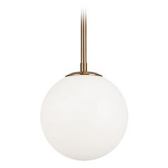 Matteo Lighting Novo Aged Gold Brass Mini-Pendant Light with Globe Shade