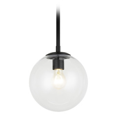Matteo Lighting Novo Black Mini-Pendant Light with Globe Shade
