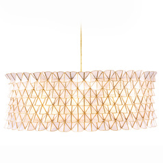 Kalco Lighting Flair Oxidized Gold Leaf Pendant Light with Drum Shade