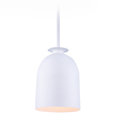 Kalco Lighting Gabardine Matte White Pendant Light with Bowl / Dome Shade