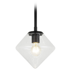 Matteo Lighting Novo Black Mini-Pendant Light with Oblong Shade