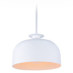 Kalco Lighting Gabardine Matte White Pendant Light with Bowl / Dome Shade