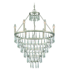 Crystorama Lighting Lucille Antique Silver Crystal Chandelier