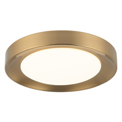 Matteo Lighting Essene Aged Gold Brass LED Flushmount Light