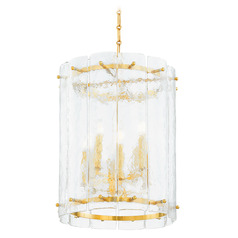 Corbett Lighting Rio Vintage Polished Brass LED Pendant Light with Cylindrical Shade