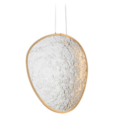 ET2 Moonscapes Brushed Champagne LED Pendant Light with Curved Panel Shade