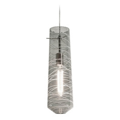 Afx Lighting Spun Satin Nickel Mini-Pendant Light with Cylindrical Shade