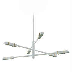 Kalco Lighting Concorde Matte White and Satin Brass LED Chandelier