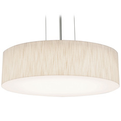 Afx Lighting Anton Satin Nickel LED Pendant Light with Drum Shade