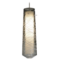 Afx Lighting Spun Satin Nickel LED Mini-Pendant Light with Cylindrical Shade