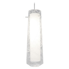 Afx Lighting Spun Satin Nickel LED Mini-Pendant Light with Cylindrical Shade