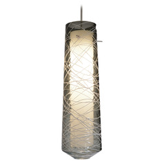Afx Lighting Spun Satin Nickel LED Mini-Pendant Light with Cylindrical Shade