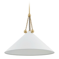 Mitzi Kalea Brass and White Large Pendant Light