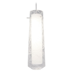 Afx Lighting Spun Satin Nickel LED Mini-Pendant Light with Cylindrical Shade