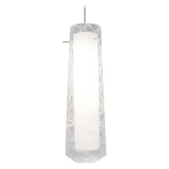 Afx Lighting Spun Satin Nickel LED Mini-Pendant Light with Cylindrical Shade