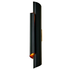 Kalco Lighting Piaga Matte Black and Polished Brass Sconce