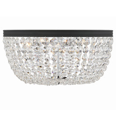 Crystorama Lighting Nola Black Forged Flushmount Light
