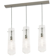 Afx Lighting Spun Satin Nickel Multi-Light Pendant with Cylindrical Shade