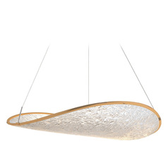 ET2 Moonscapes Brushed Champagne LED Pendant Light with Curved Panel Shade