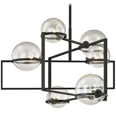 Troy Lighting Elliot Textured Black Chandelier