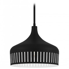 Quoizel Lighting Quoizel Pendant Matte Black Pendant Light with Bowl / Dome Shade