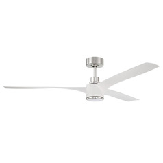 Craftmade Lighting Phoebe White/polished Nickel LED Ceiling Fan with Light