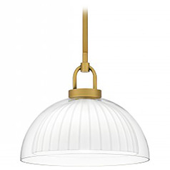 Quoizel Lighting Quoizel Pendant Brushed Gold Pendant Light with Bowl / Dome Shade
