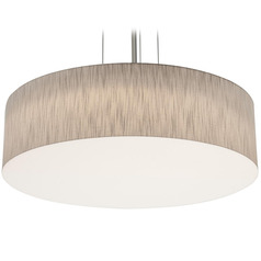 Afx Lighting Anton Satin Nickel LED Pendant Light with Drum Shade