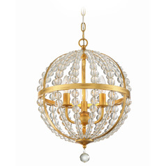 Crystorama Lighting Roxy Antique Gold Mini-Chandelier