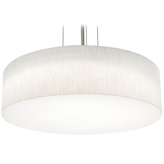 Afx Lighting Anton Satin Nickel LED Pendant Light with Drum Shade