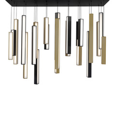 Modern Forms Chaos Black & Aged Brass LED Multi-Light Pendant