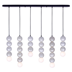 Kalco Lighting Pearls Matte Black Multi-Light Pendant with Globe Shade