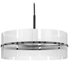 Progress Lighting Seville Matte Black Pendant Light with Drum Shade