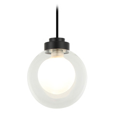 Matteo Lighting Solaris Matte Black LED Mini-Pendant Light with Globe Shade