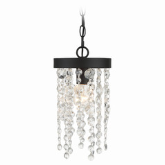 Crystorama Lighting Winham Black Forged Mini-Pendant Light
