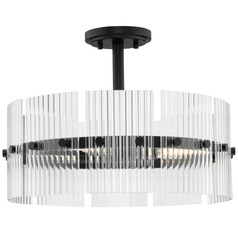 Progress Lighting Seville Matte Black Pendant Light with Drum Shade