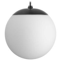Progress Lighting Atwell Matte Black Mini-Pendant Light with Globe Shade