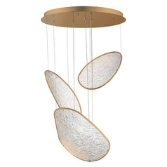 ET2 Moonscapes Brushed Champagne LED Multi-Light Pendant with Curved Panel Shade