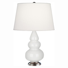 Robert Abbey Lighting Small Triple Gourd Lily / Antique Silver Table Lamp with Empire Shade