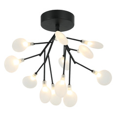 Matteo Lighting Hydrangea Bloom Matte Black LED Semi-Flushmount Light