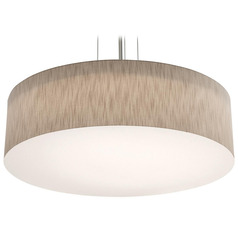 Afx Lighting Anton Satin Nickel LED Pendant Light with Drum Shade