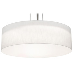 Afx Lighting Anton Satin Nickel LED Pendant Light with Drum Shade