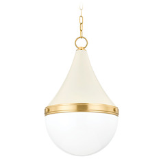Mitzi Leanna Large Aged Brass Cream Wall Sconce