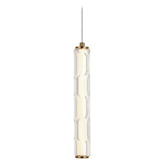 Matteo Lighting Ripley Aged Gold Brass LED Mini-Pendant Light with Cylindrical Shade
