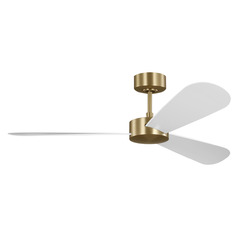 Paddle 52-Inch Smart Fan in Burnished Brass & White by VC Fan