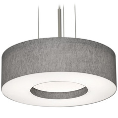 Afx Lighting Montclair Satin Nickel LED Pendant Light with Drum Shade