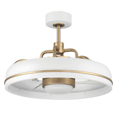 Craftmade Lighting Taylor White/satin Brass LED Ceiling Fan with Light