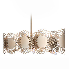 Kalco Lighting Helia Brushed Champagne Gold Island Light with Oval Shade